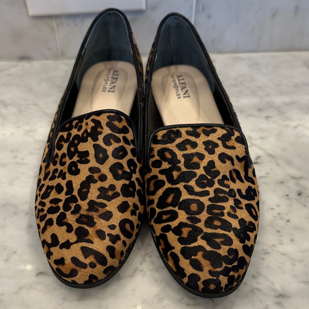 Alfani step flex leopard loafer
